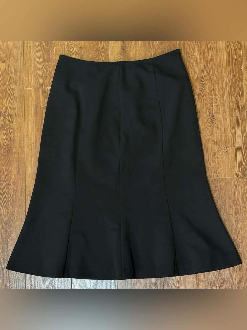 Women's Apostrophe Stretch Black Paneled Mermaid Midi Skirt- Size 4